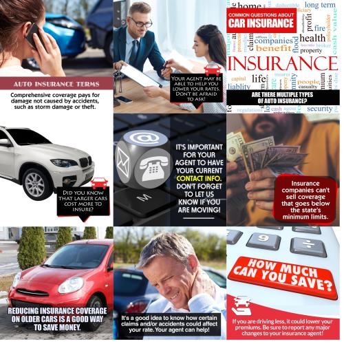 Auto Insurance Facebook Posts Collage